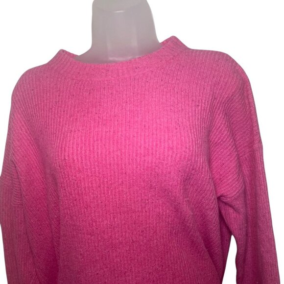 Something Navy Pink Flecked Crew Neck Sweater | Medium - Picture 5 of 6